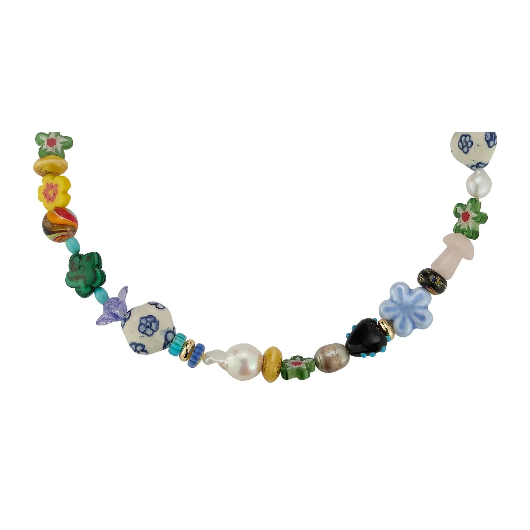 multi collared stone and charm collar necklace
