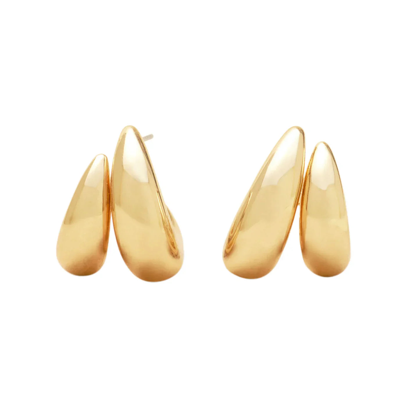 Canal double gold hoop earrings