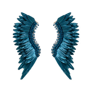 Raffia Midi Madeline Earrings Dark Blue