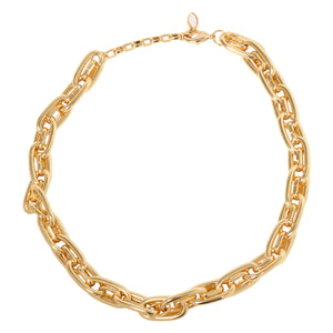 Gold Chain Necklace on Flat White Background