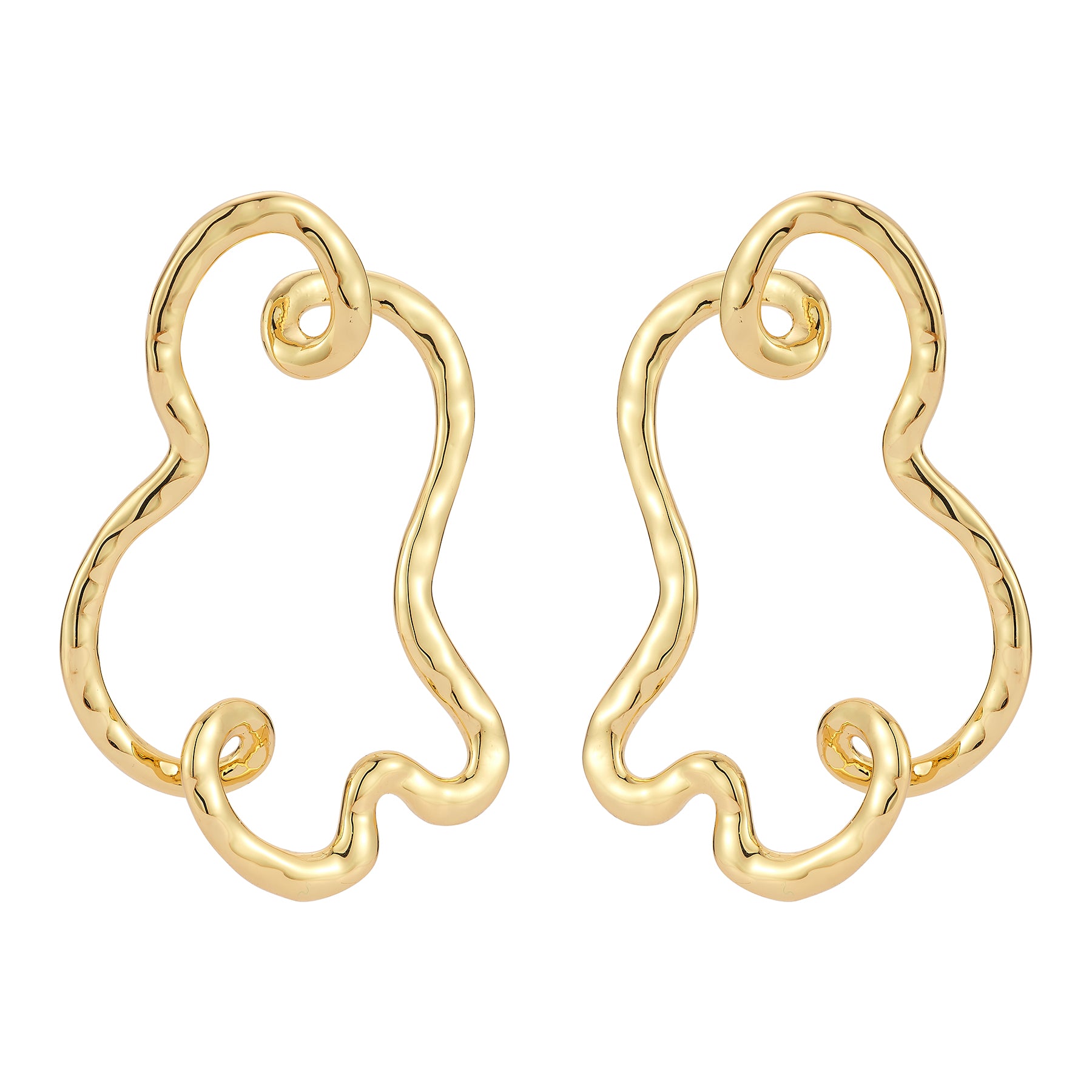 Gold Wired Stud Earrings