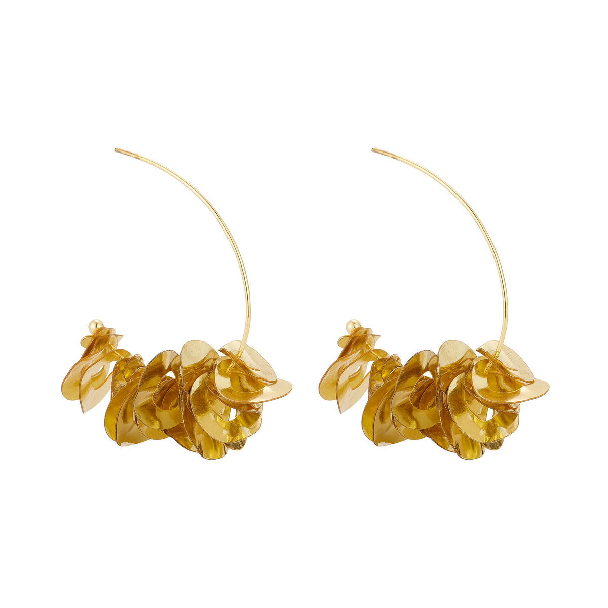 Mini Lolita Hoop Earrings - Gold Sequins | Mignonne Gavigan display picture 1