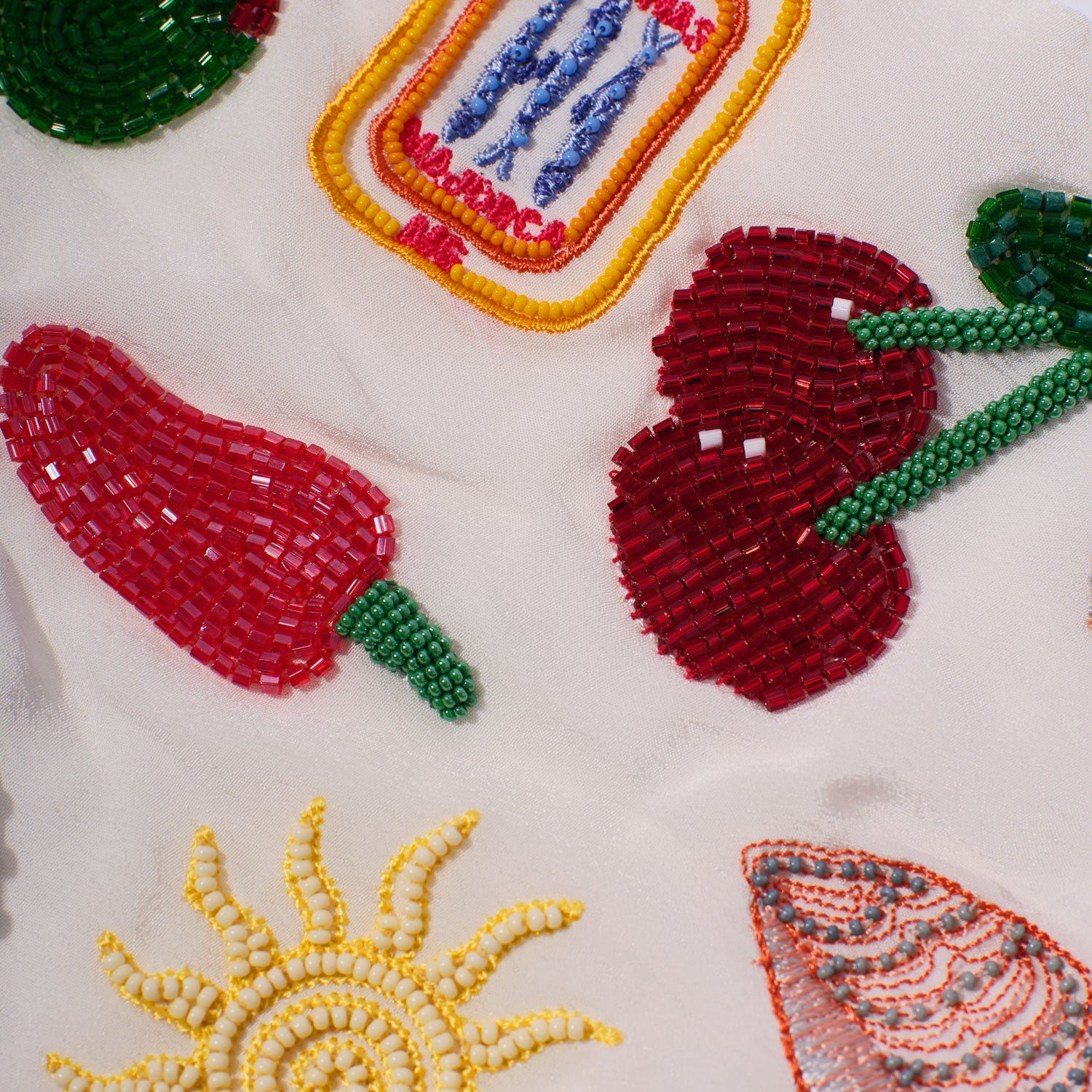 Coastal Motif Embroidered Bandana Details View