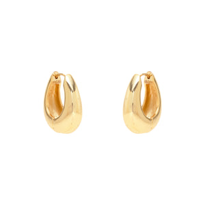 Small Gold Hoop Earrings on Flat White Background