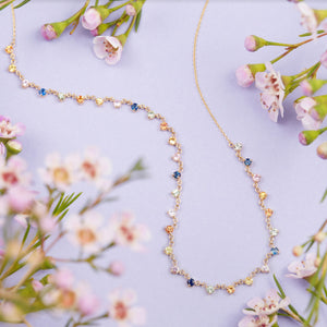 18k Gold & Multi-Colored Sapphire Necklace