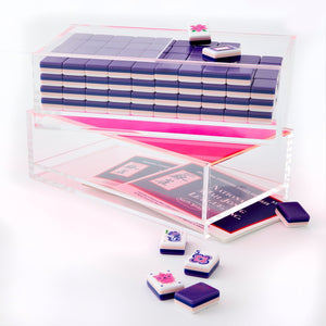 Oh My Mahjong Acrylic Box - Neon Pink Lid