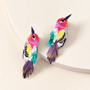 Hummingbird Earrings Hot Pink