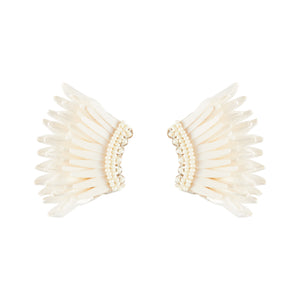 Mignonne Gavigan Mini Raffia Madeline Earrings White
