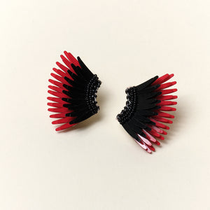 Mini Madeline Earrings Black Crimson