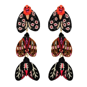 Lux Moth Drop Earrings Multi