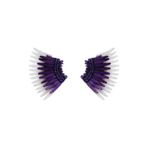 Mini Madeline Earrings Purple White