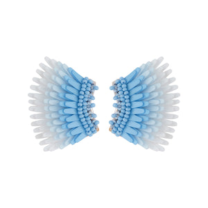 Triple Layered Micro Madeline Earrings Baby Blue White