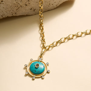 Louise Charm Necklace Turquoise