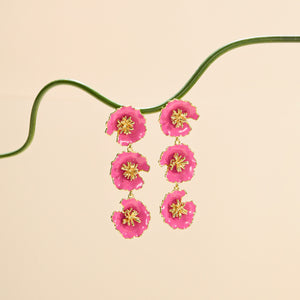 Jade Lux Earrings Hot Pink