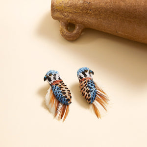 Kestrel Bird Earrings Light Blue