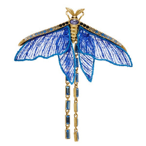 Lux Luna Moth Brooch Blues