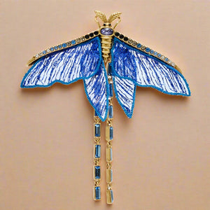 Lux Luna Moth Brooch Blues