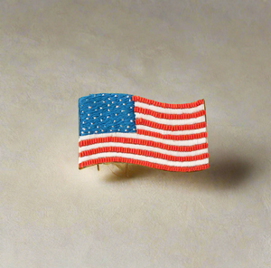 American Flag Brooch Blue Red