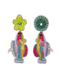 Colorful beaded earrings on a white background
