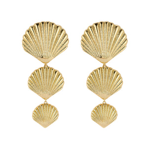 Anisah Lux Shell Drop Earrings Gold