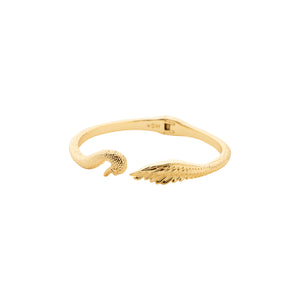 Gold Swan Bracelet on White Background