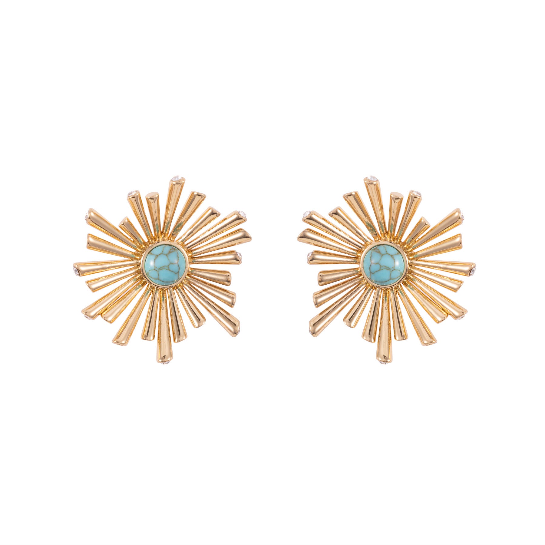 Gold Studs with Center Stone