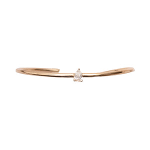 18k Gold Pear Shape Diamond Cuff Bracelet