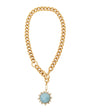 Globe Charm Chain Pendant Necklace on Flat White Background