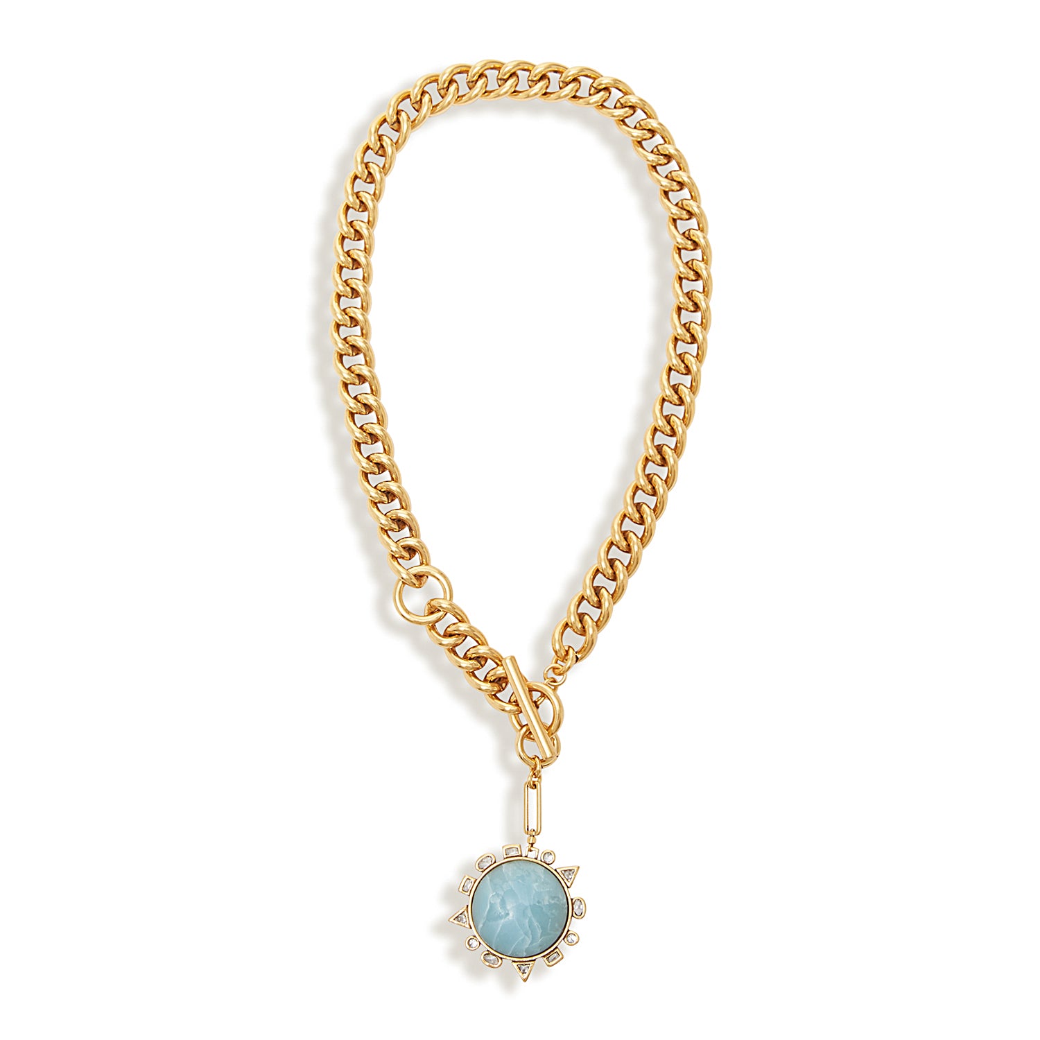 Globe Charm Chain Pendant Necklace on Flat White Background