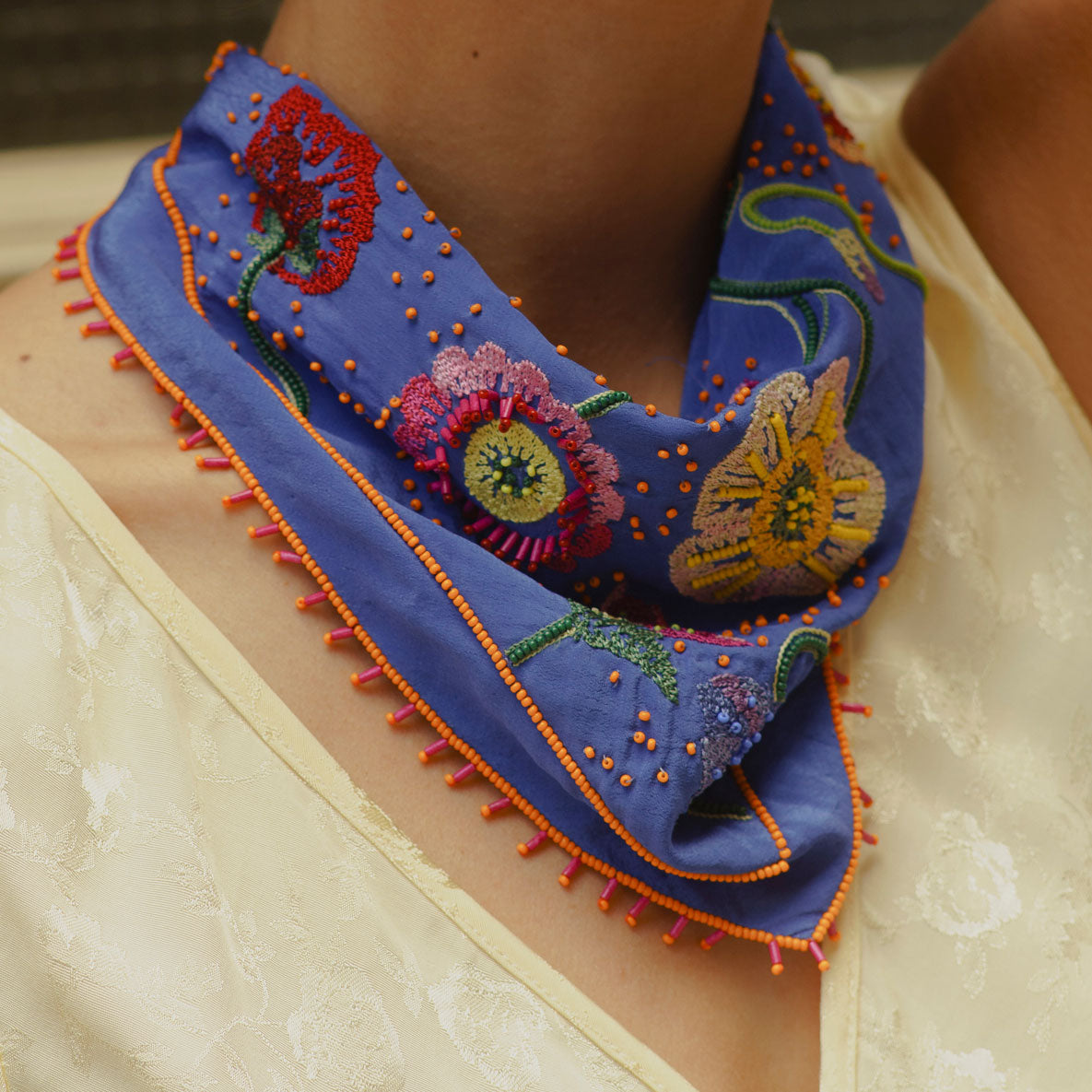 Bohemian Pink Bandana Scarf and Colorful Beaded Necklaces main image 1
