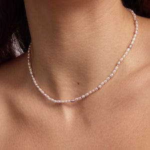 Blush Pearl Strand Necklace on Model