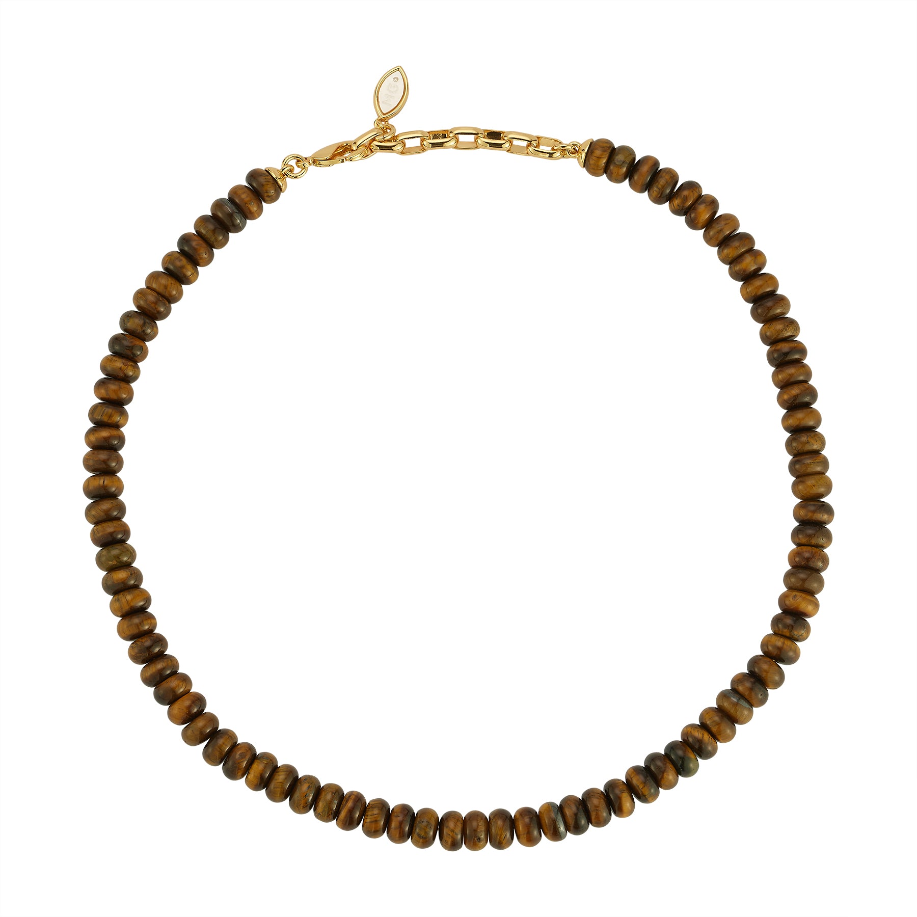 Brown Beaded Collar on Flat White Background