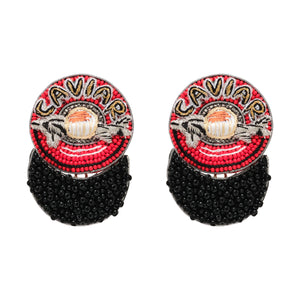 Caviar Earrings Red Multi