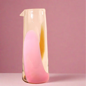 Pink, Peach, Yellow, and Cream Vase on Pink Background