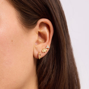 Clear and Champagne Crystal Studs Styled on Model