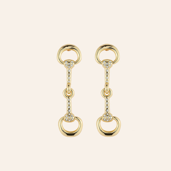 ピアス LOVE ME MONSTER Horse Hoof Earrings Crystal-and-Gold-Horse-Bit-