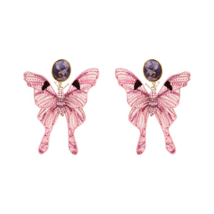 Luna Moth Earrings Lilac