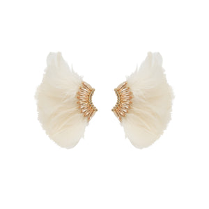 Lux Mini Madeline Feather Earring White