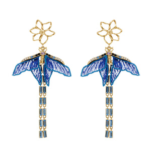 Lux Luna Moth Earrings Blues
