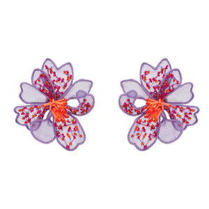 Mehak Flower Studs Purple
