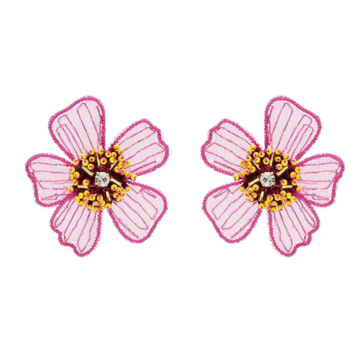 Giani Bernini Two-tone Hibiscus Flower Stud Earrings in Metallic