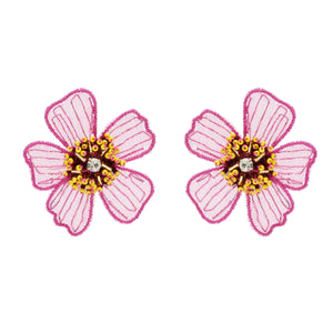 Dolores Floral Studs Magenta