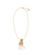 Gold and pearl shell shaped chain necklace