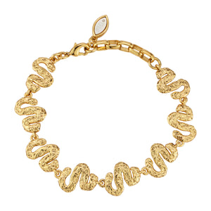 Gold Chain Bracelet on Flat White Background