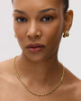 Gold Double Hoop Earrings Styled on Model