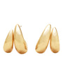Gold Hoop Earrings on Flat White Backgrond