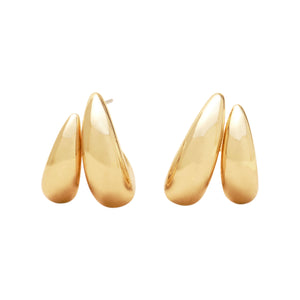 Gold Hoop Earrings on Flat White Backgrond