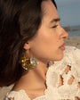 Gold Sequin Cluster Hoops Styled on Model