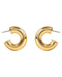 Gold Hoop Earrings on Flat White Background