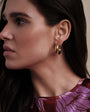 Gold Hoop Earrings Styled on Model